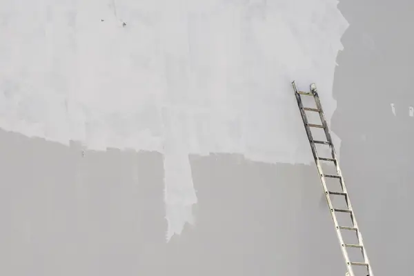 Exterior painting in Peoria: ladder against a freshly primed wall